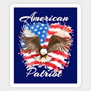 American Patriot Swooping Eagle W Text Sticker